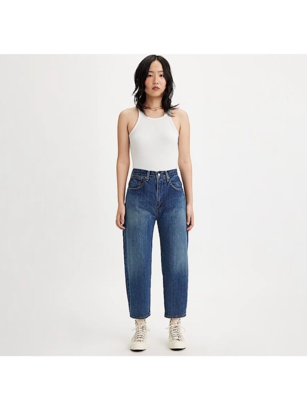 Levi’s Craft & Made Barrel Crop Jeans Womens Size 26 Brook Blue Denim